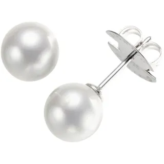 Perlenohrringe "Ohrstecker mit Perlen, Silber 925" Gr. 8, silber, GIORGIO MARTELLO MILANO, Ohrringe, Damen, 8, Silber 925 (Sterlingsilber), Perlenohrringe