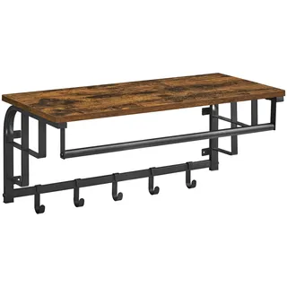 VASAGLE Wandgarderobe LCR12BX Braun Metall 66,0 x 27,0 cm