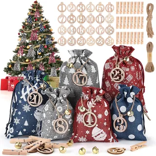 DazSpirit 24 Adventskalender Befüllen 2026, DIY Adventskalender Säckchen