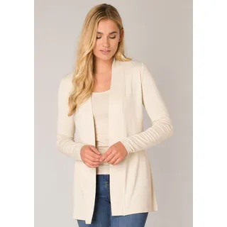 Base Level Strickjacke »BAS-YALA CARDIGAN KURZ«, In elastischem Feinstrick, beige