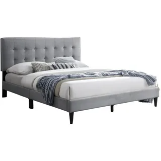 Home Collective Polsterbett mit Lattenrost 160x200 cm Grau , Textil , 160x200 cm , Schlafzimmer, Betten, Polsterbetten