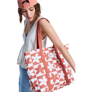 Strandtasche ROXY "Gold Dust Girl", Damen, ginger spice flora, Baumwolle, Taschen Strandtasche