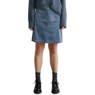 Marc O'Polo Damen Minirock aus Cord High Waist, Blau (Hazy Blue), 40