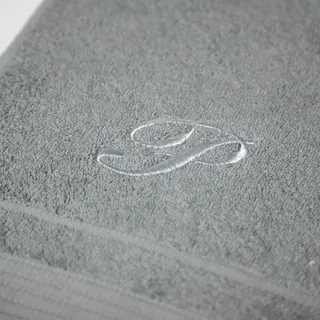 Caleffi Frottee-Tuch, Bestickt, Grau aus Baumwolle, 78406