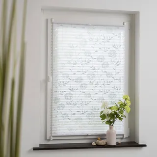 GARESA Plissee »Ausbrenner Blume« Lichtschutz ohne Bohren verspannt einfache Montage, halbtransparent, weiß