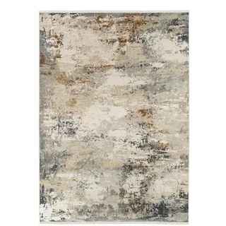 Dieter Knoll Webteppich , Grau, Beige , Textil , Abstraktes , rechteckig , 80x150 cm , Oeko-Tex® Standard 100 , für Fußbodenheizung geeignet, rutschfest, in verschiedenen Größen erhältlich, für Hausstauballergiker geeignet, antistatisch, pflegeleicht, strapazierfähig, reißfest , Teppiche und Böden, Teppiche, Webteppiche