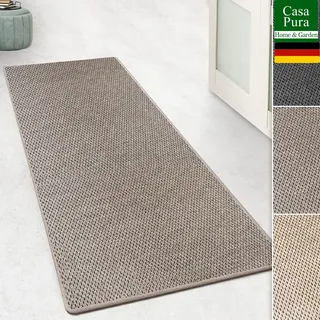 casa pura Teppich Läufer für Küche, Flur & Wohnraum - Teppichläufer auf Maß in Sisal Optik - Meterware - Flurteppich - Küchenläufer - Wohnzimmer Teppich (Kalkuta, Taupe, 66x150cm (BxL))