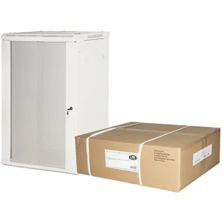 Connetto - Schrank 19" 18" Wandeinheiten (H) 905 x (B) 600 x (T) 450 grau zerlegt Glastür