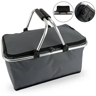 Cepewa Einkaufskorb faltbar 30 L 30 x 30 x 30 cm grau