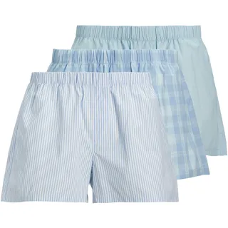 JACK & JONES Milano Boxershorts Chambray Blue / Chambray Striped / Skyway Checks XL 3er Pack