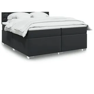 vidaXL Boxspringbett mit Matratze Schwarz 200x200 cm Kunstleder