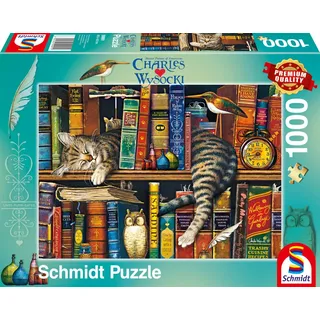 Schmidt Spiele Schmidt 59991 - Charles Wysocki, Katze, Frederick, der Literat, Puzzle, 1000 Teile