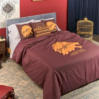 BELUM | Bettbezug Harry Potter, Bettbezug mit Knöpfen 100% Baumwolle, Modell Gryffindor Values für Betten mit 135/140 cm (220 x 220 cm)