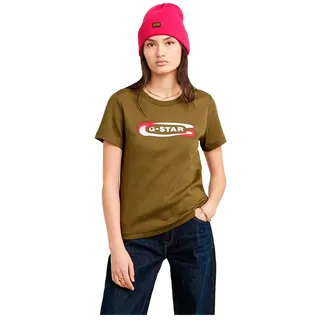 G-STAR Damen Old Skool Logo Top Grün (Antic Green D25031-C812-735) L