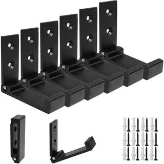 Storystore Klappbare Kleiderhaken, 6 Stück Wandhaken klappbar 90° Faltbare Garderobenhaken Kleiderhaken Klappbar, Wandhaken Zum Schrauben für Bad Küche Handtuch Jacke Handtuch Schlüssel Taschen Haken