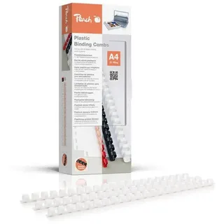 Peach Plastikbinderücken A4 - 10mm - 65 Blatt - 100 Stück - weiß - PB410-01