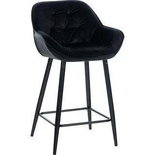 CLP Barhocker Gibson Samt, Sitzhöhe 76 cm | Farbe dunkelgrün - dunkelgrün
