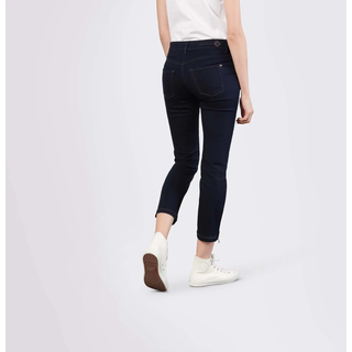 7/8-Jeans MAC "Dream Chic", Damen, Gr. 34, Länge 29, blau (schwarz rinsewash), Denim/Jeans, Obermaterial: 65% Baumwolle, 31% Polyester, 4% Elasthan, sehr figurbetont 7/8-Länge, Jeans 7/8-Jeans, verkürzte Form mit Reißverschluss