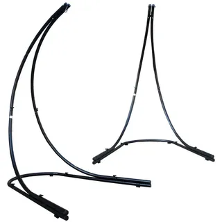 Amanka Xl-Hängesesselgestell, 210cm, bis 150kg, Schwarz , Metall , 140x210x160 cm , Gartenmöbel, Gartenschaukeln, Hängematten