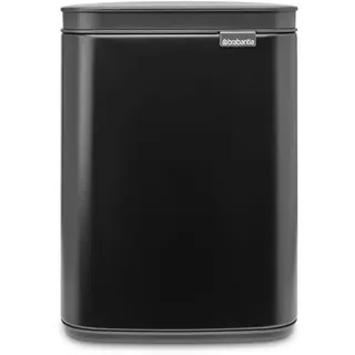 Brabantia - Bo Abfalleimer 4L - Abfalleimer klein & stilvoll - Leicht zu öffnender, sanft schließender Deckel - Hygienisch & platzsparend - Wandmontage - für Bad, Toilette, Schlafzimmer - Mattschwarz