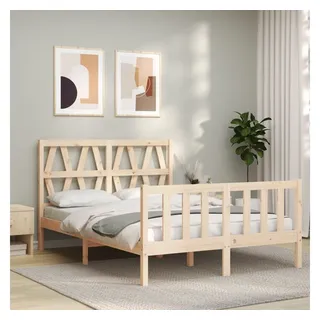 vidaXL Massivholzbett ohne Matratze 140x200 cm Kiefernholz - Braun