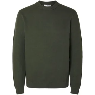 Selected Homme Herren Slhdane Knit Structure Crew Neck Noos Pullover, Forest Night, M EU