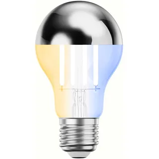 ledscom.de E27 LED Leuchtmittel, A60, warmweiß - kaltweiß (2700-7000 K), 4,8 W, 486lm, Smart Home, WLAN, Alexa, Kopfspiegel (silber)