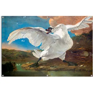 Poster REINDERS "Der bedrohte Schwan", bunt (farbe bild(er): bunt), B:120cm H:80cm T:0,1cm, Leinwand, Bilder, Poster