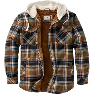 Legendary Whitetails Herren Camp Night Berber gefütterte Flanelljacke mit Kapuze Jacke, Porter Plaid, Small