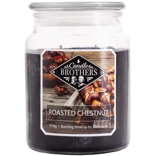 Candle Brothers Große Duftkerze im Glas | Roasted Chestnut | 2-Docht Kerze im Glas | Duftkerze Sandelholz | Kerze lange Brenndauer (100h) | Kerzen Schwarz (510g)