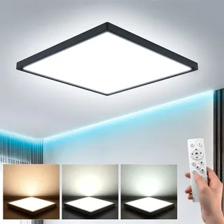 EASY EAGLE LED Deckenleuchte Dimmbar mit Fernbedienung, 36W Deckenlampe Flach 3000-6500K, 3240LM Led Leuchten Panel für Wohnzimmer Schlafzimmer Kinderzimmer Küche Ø30 Schwarz