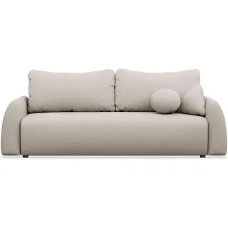 Selsey 3-Sitzer Sofa Nubelle Hellbeige Chenille-Bezug, wasserabweisend , Ecru , Kunststoff , 244x85x93 cm , Babymöbel & Kindermöbel, Kinderzimmer & Jugendzimmer, Schlafsofas