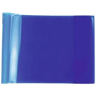 Herma Heftumschlag PLUS quer transparent blau Kunststoff DIN A5 quer