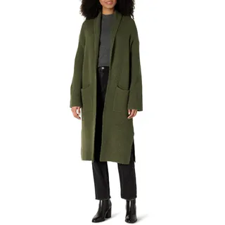 Amazon Essentials Damen Strickmantel, Lang, aus Baumwollmischgewebe in Übergröße, mit Strukturierter Naht