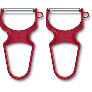 Victorinox RAPID Sparschäler, Gerader Schliff, Extra Scharf, Pendelklinge, Robuster Kunststoffgriff, für Links- und Rechtshänder (Packung mit 2)