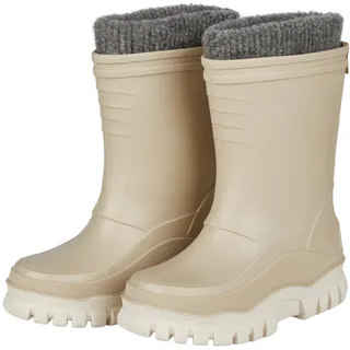 Sterntaler Gummistiefel uni gefüttert - Unisex Kinder Regenstiefel mit herausnehmbarem Innenschuh - warme, wasserdichte Kinderstiefel - Matsch- und Regenschuhe, beige, Größe 23