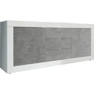 Home Affaire Basic 210 x 86 x 43 cm Weiß / Grau