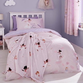 Catherine Lansfield Dancing Fairies Kuscheldecke, Fleece, 130 x 170 cm, Rosa