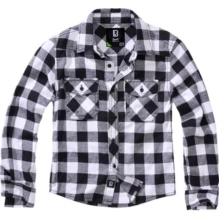 Brandit Checkshirt, Hemd Kinder - Weiß/Schwarz - 146/152