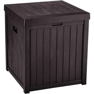 YITAHOME Outdoor Kissenbox, 195 Liter Wasserdicht Gartenbox, Garten Auflagenbox Wetterfest Garten Aufbewahrungsbox mit Seitengriffen für Gartengeräten Poolzubehör Spielzeug, Braun