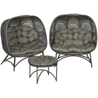 Outsunny Gartenstuhl-Set 3tlg. klappbar 58 x 60 x 84 cm beige