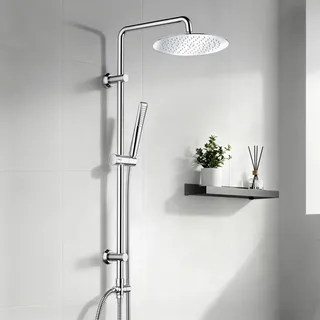 Görbach Regendusche Duschsystem Edelstahl Duschset ohne Armatur Chrom D20cm