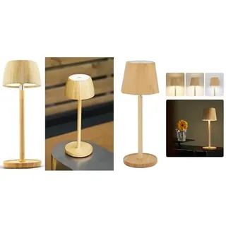 LuminexDesigns Holz-Tischlampen Set – Rundes & Geometrisches Design