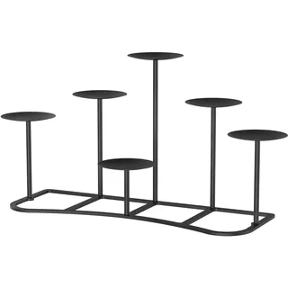 smtyle Weihnachten DIY 6 Kamin Kerzen Kerzenhalter Kerzenhalter Kaminsims Dekor für flammenlose oder Wachs-Stumpenkerzen Ständer mit schwarzer Eisendekoration auf Schreibtisch oder Boden