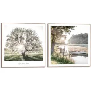 Poster REINDERS "Nature Vibe", grün (farbe bild(er): grün), B:50cm H:50cm T:1,6cm, Bilder, Poster, Home Office - Grün - MDF - Landschaften - 50x50 cm