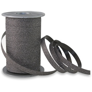 Präsent Poly Glitter Ringelband schwarz, 1 cm