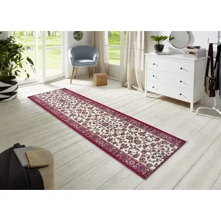 Hanse Home Home Teppich Läufer Vintage 80x350cm – Teppichläufer Weicher Kurzflor Design für Flur,Schlafzimmer,Kinderzimmer,Badezimmer,Wohnzimmer,Küche Creme Rot, Red Creme, 105494-80x350