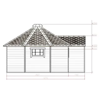 Pavillon Gartenpavillon Grillkota Grillhütte Holz Rustikal Pavillons & Pergolen - Transparent