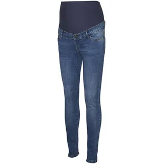 MAMA LICIOUS Mamalicious Tanya Piping Vi349 Maternity Jeans, Medium Blue Denim, M