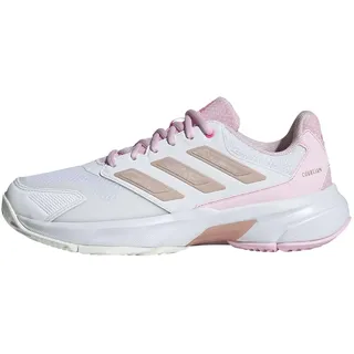 adidas Damen Courtjam Control 3 Tennis Shoes, Cloud White/Silver Metallic/Lucid Pink, 42 EU